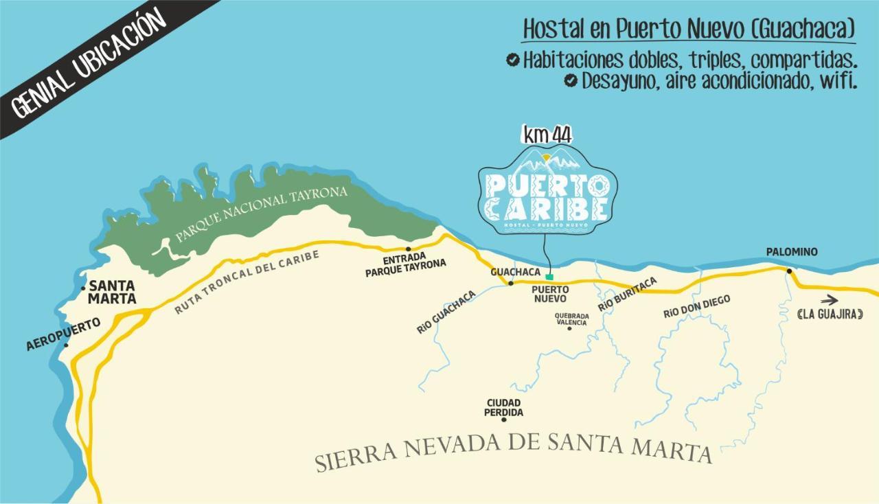Puerto Caribe Hostal Guachaca المظهر الخارجي الصورة